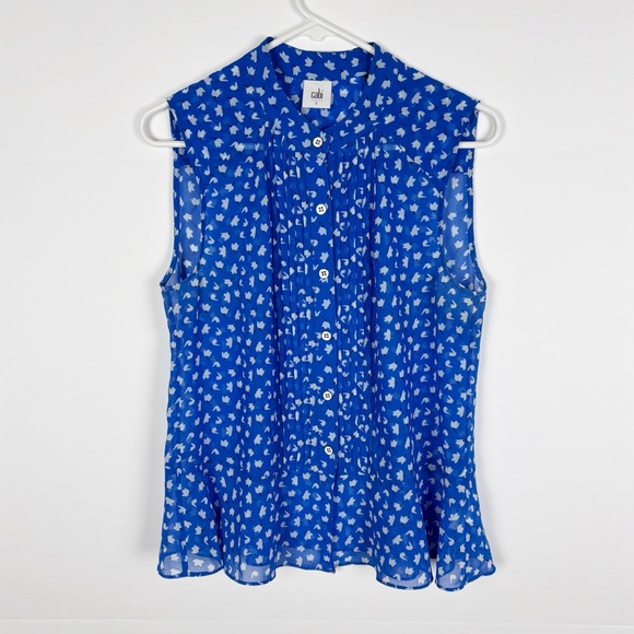 CAbi Electric Blue Pintuck
Sleeveless Blouse Style 5530 Size Small - Picture 8 of 8